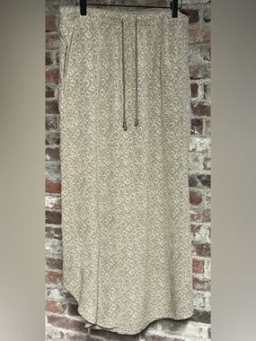Eddie Bauer Travex-style Neutral Printed Maxi Skirt with Drawstring